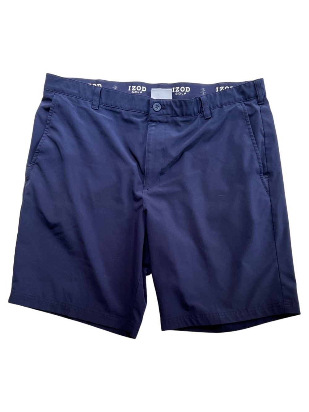 Izod Golf Shorts Size 40 Navy Blue Gripper Men chino moisture wicking 10” Inseam